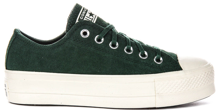 Converse All Star A15533C Lift Low In Green Suede For Women