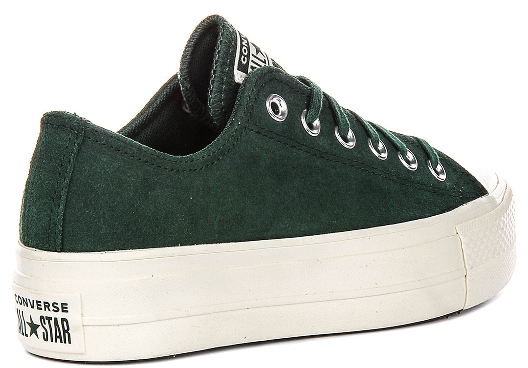 Converse All Star A15533C Lift Low In Green Suede For Women