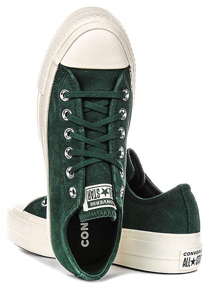 Converse All Star A15533C Lift Low In Green Suede For Women