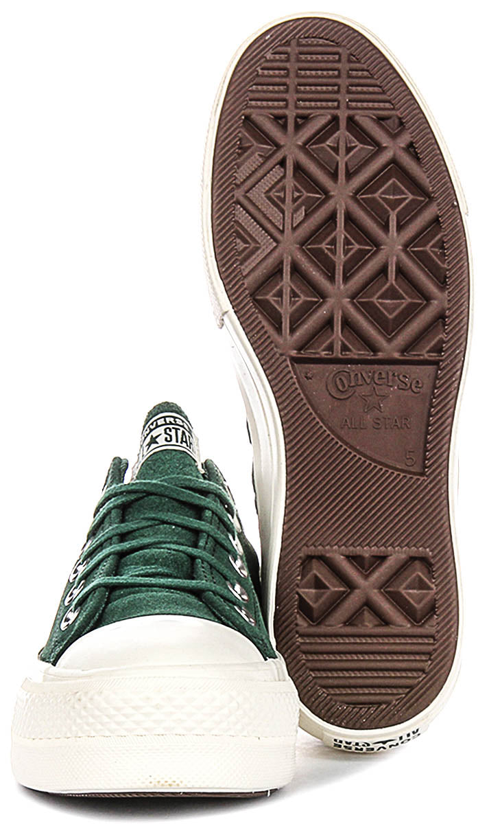 Converse All Star A15533C Lift Low In Green Suede For Women