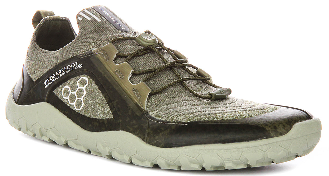 Vivobarefoot Prims Trl Knit In Green For Men