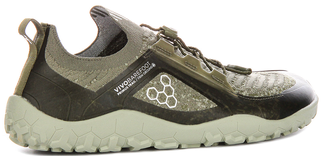 Vivobarefoot Prims Trl Knit In Green For Men