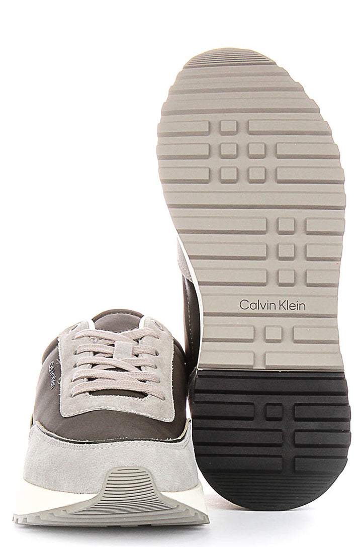 Calvin Klein Low Top Lace Up Repreve In Green For Men Sneaker
