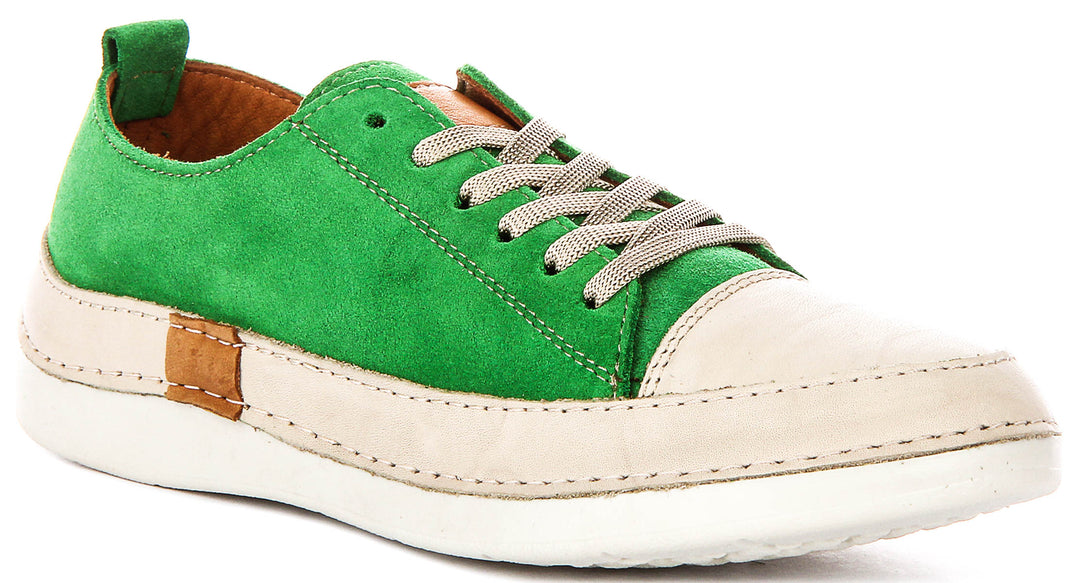Justinreess England Sammy Suede In Green For Women