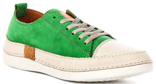 Justinreess England Sammy Suede In Green For Women