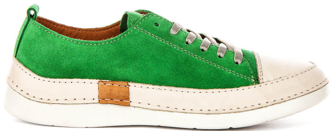 Justinreess England Sammy Suede In Green For Women