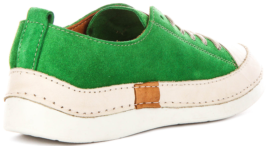 Justinreess England Sammy Suede In Green For Women