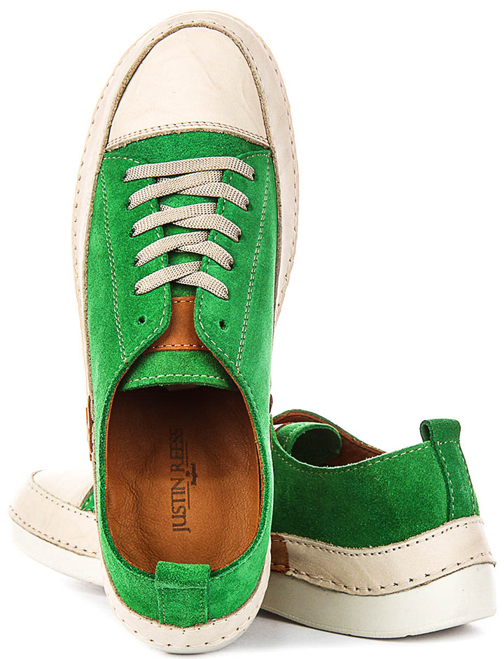 Justinreess England Sammy Suede In Green For Women