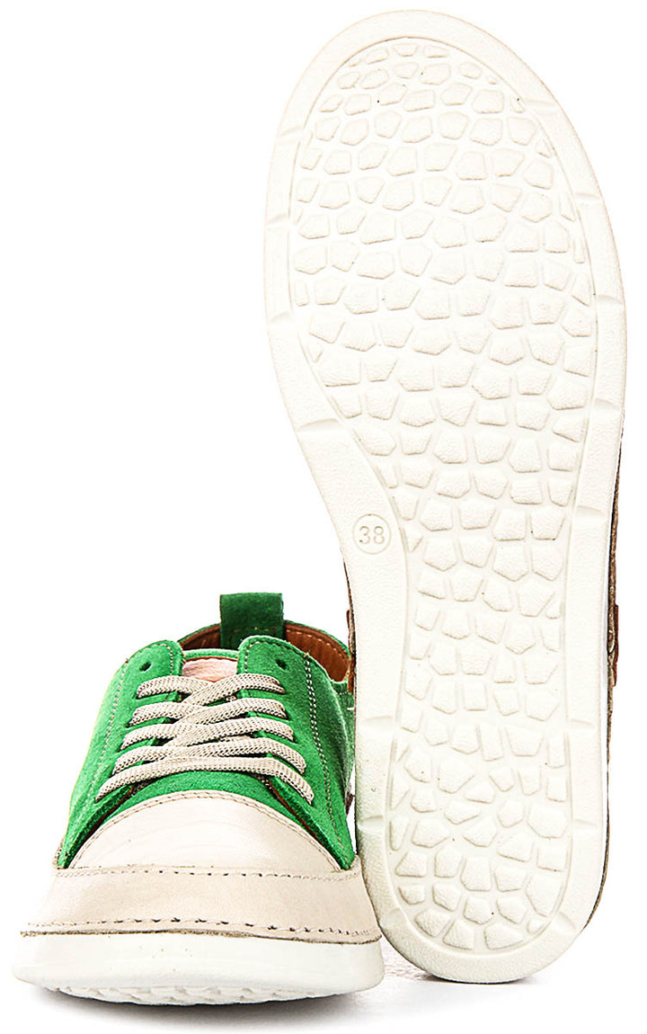 Justinreess England Sammy Suede In Green For Women