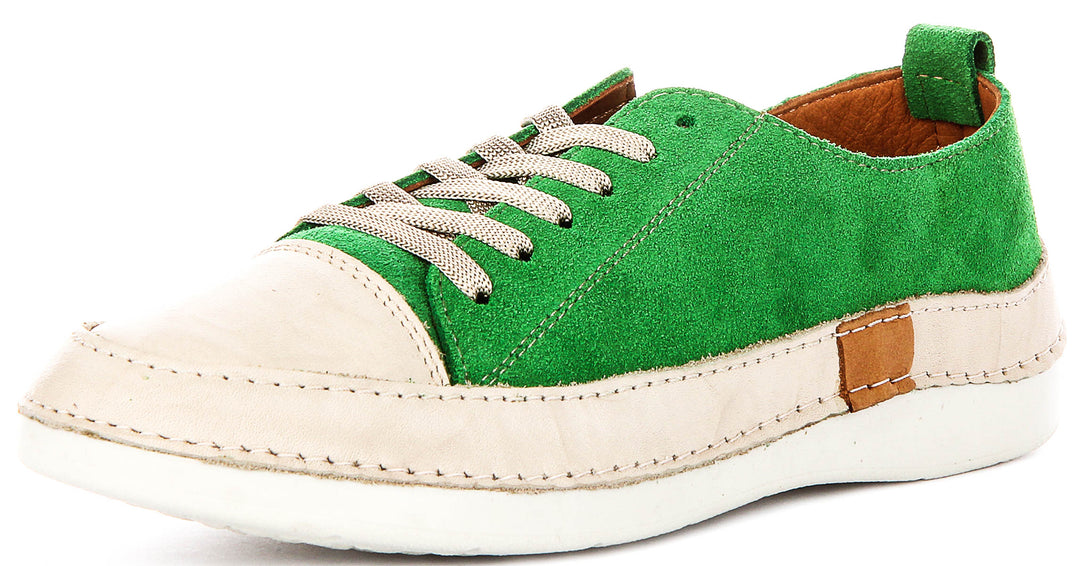 Justinreess England Sammy Suede In Green For Women