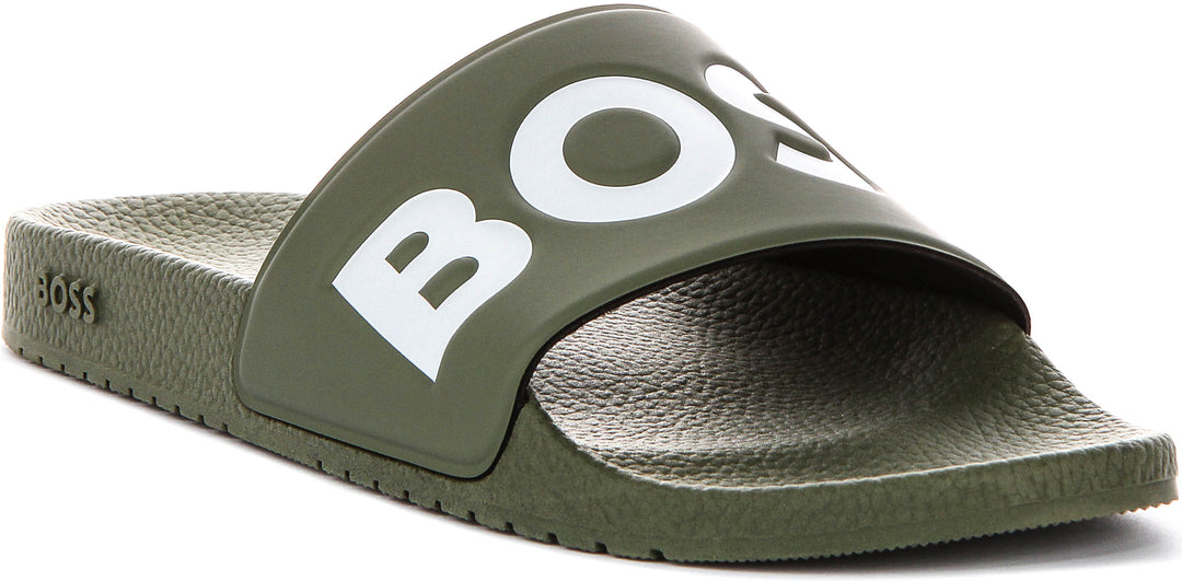 Boss Aryeh Slide In Dark Green For Men