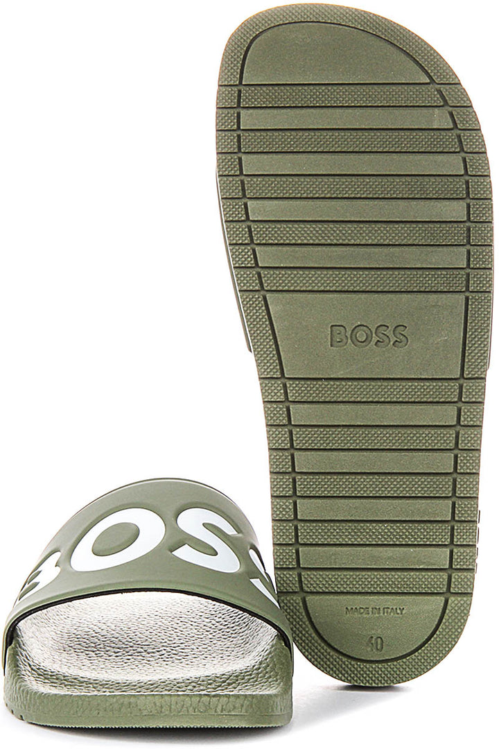 Boss Aryeh Slide In Dark Green For Men