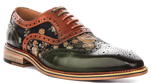 Justinreess England Stuart In Green Floral For Men