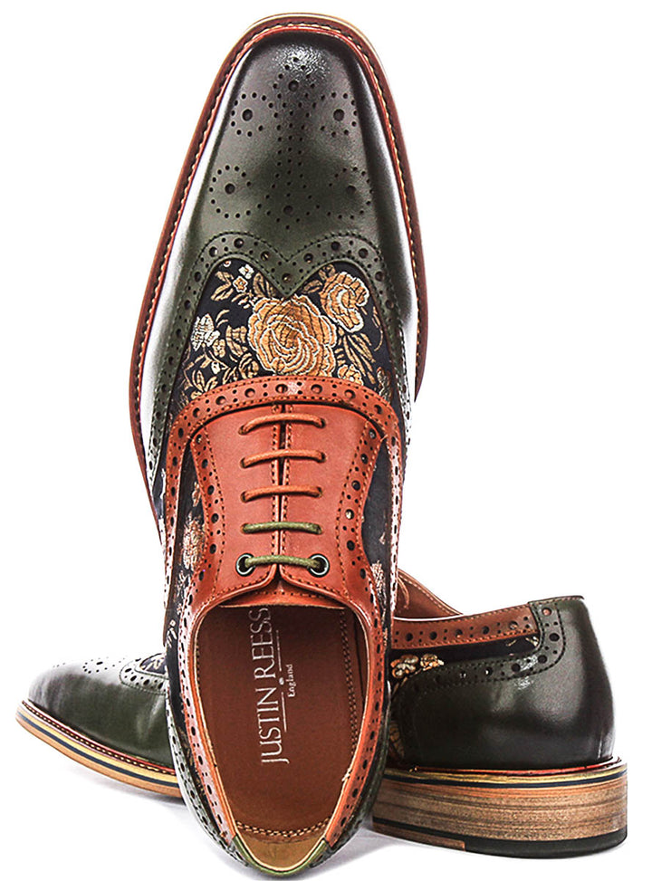 Justinreess England Stuart In Green Floral For Men