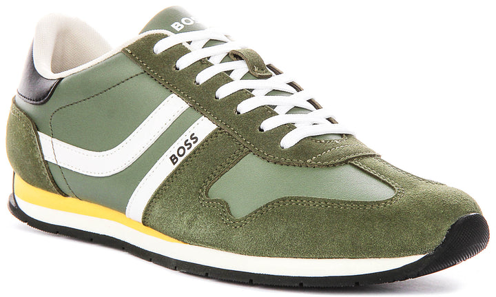 Boss Levon Runner In Green For Men Sneaker