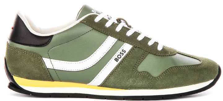 Boss Levon Runner In Green For Men Sneaker