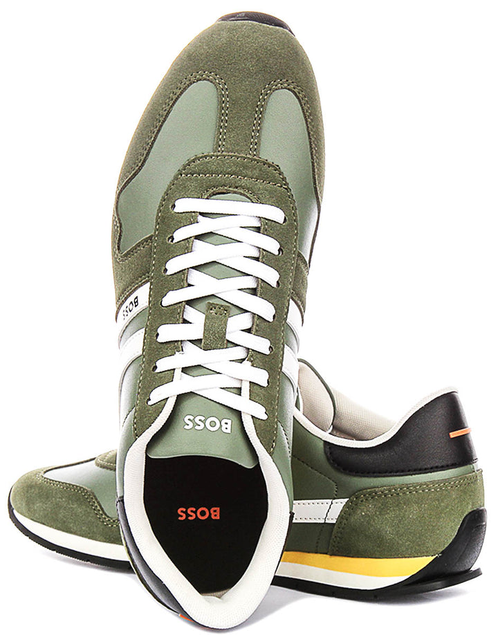 Boss Levon Runner In Green For Men Sneaker
