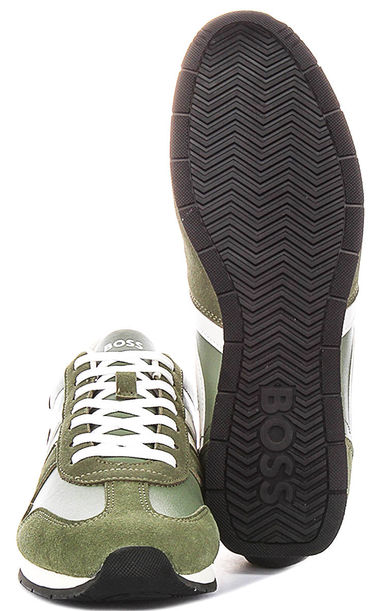 Boss Levon Runner In Green For Men Sneaker