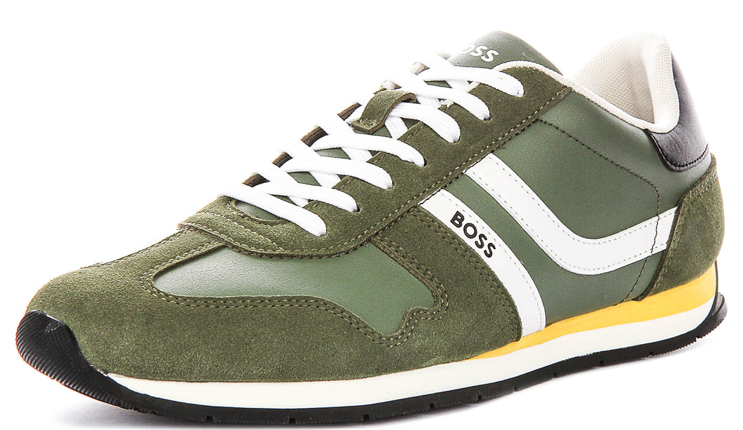 Boss Levon Runner In Green For Men Sneaker