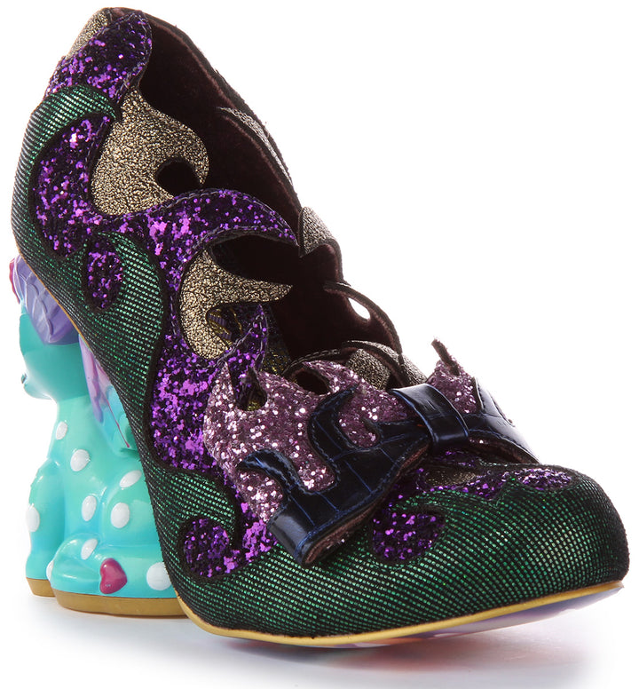 Irregular Choice Dragons Lair Chaussures à talons hauts dragon 10cm pour femme en vert multi
