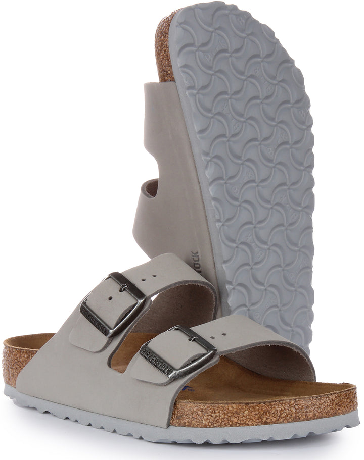 Birkenstock Arizona Sandalo in pelle nabuk da in grigio
