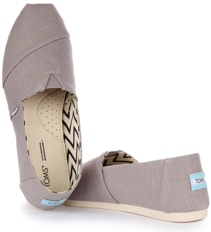 Toms Alpargata Eco Heritage Zapatillas de lona sin cordones gruesos para mujer en gris