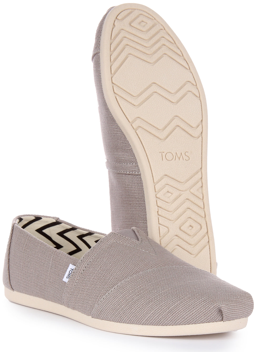 Toms Alpargata Eco Heritage Zapatillas de lona sin cordones gruesos para mujer en gris