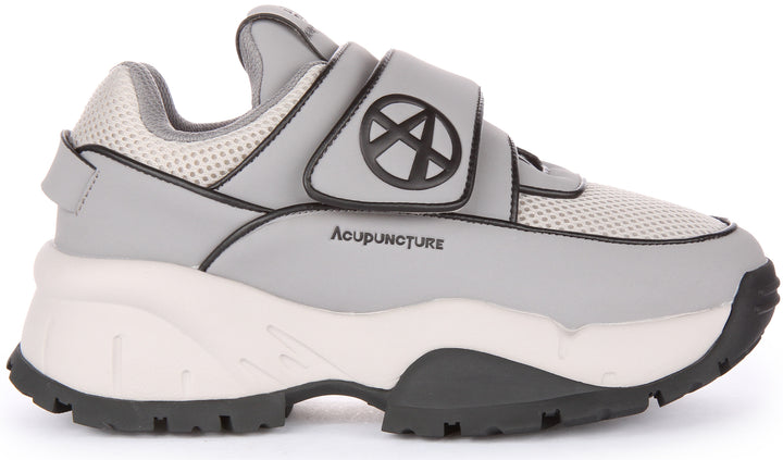 Acupuncture Beefer Zapatillas de malla sintética con tira autoadherente para en gris