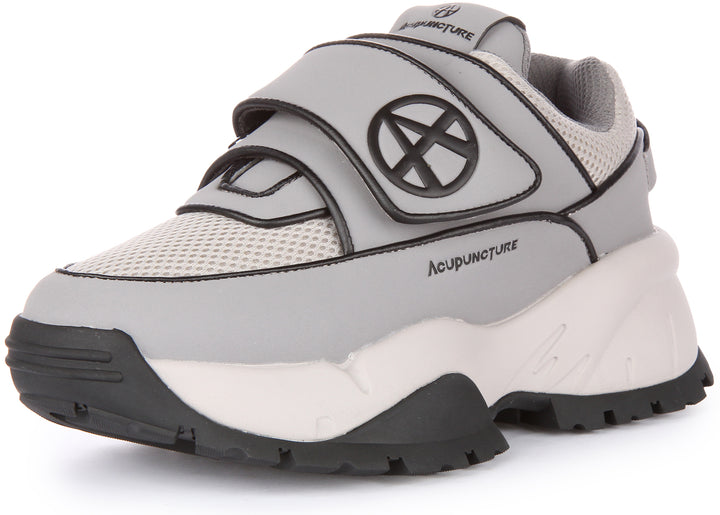 Acupuncture Beefer Zapatillas de malla sintética con tira autoadherente para en gris