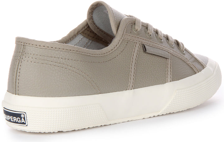 Superga 2750 EFGLU Baskets en cuir à lacets poure en gris