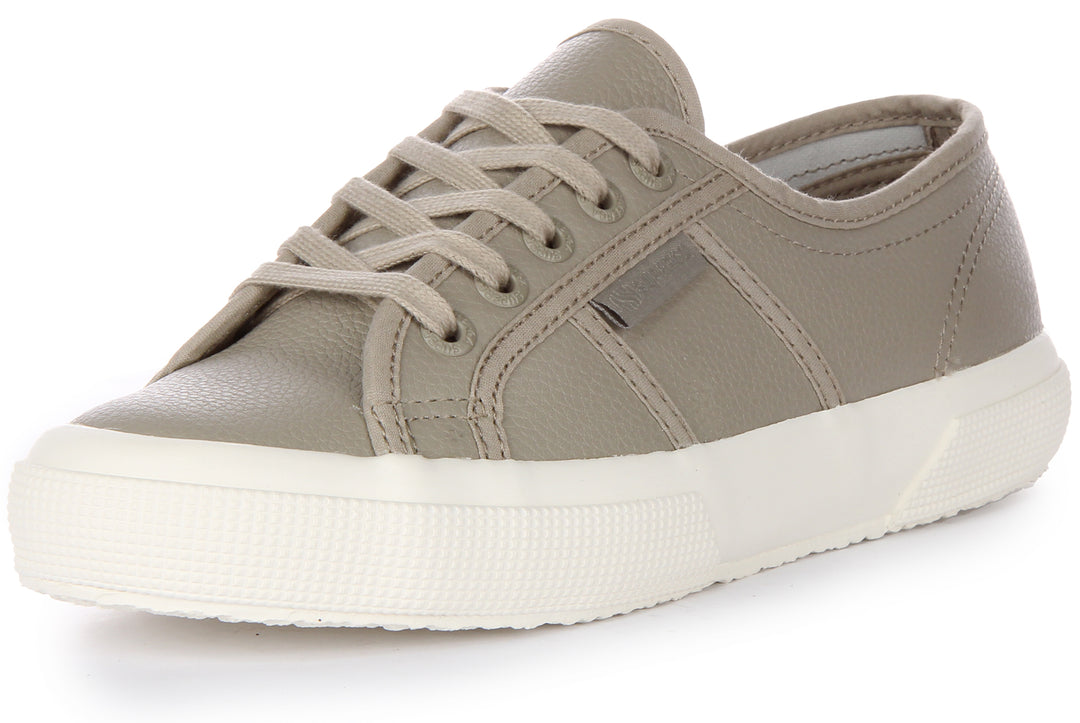 Superga 2750 EFGLU Schnürung Leder Turnschuhe Grau