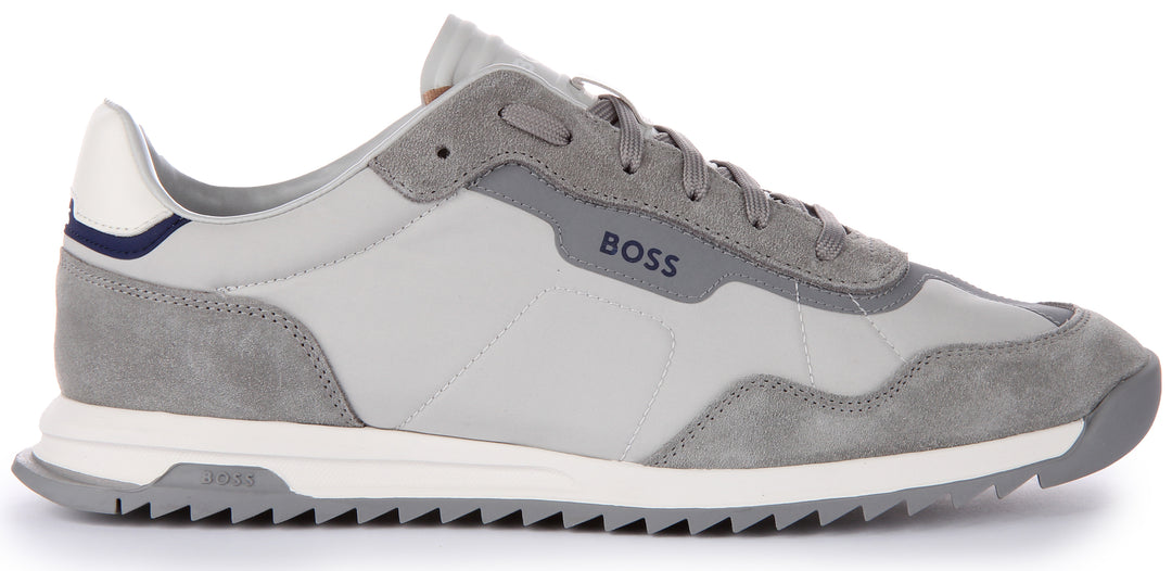 Boss Zayn Lowp ITSD Zapatillas con cordones de material mixto para hombre en gris