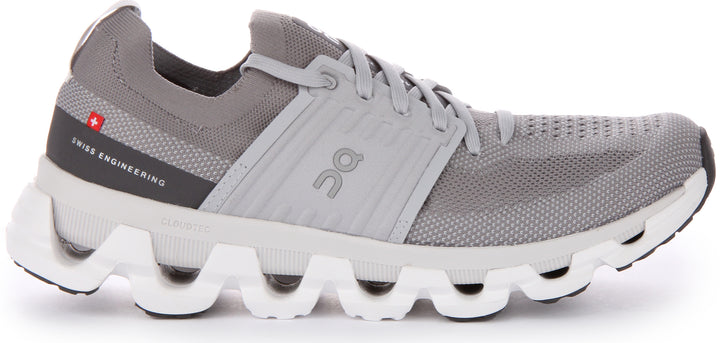 On Running Cloudswift 3 Zapatillas con cordones de malla de doble densidad CloudTec para hombre en gris