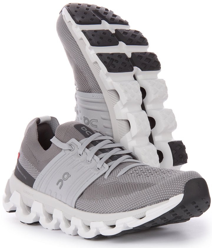 On Running Cloudswift 3 Zapatillas con cordones de malla de doble densidad CloudTec para hombre en gris