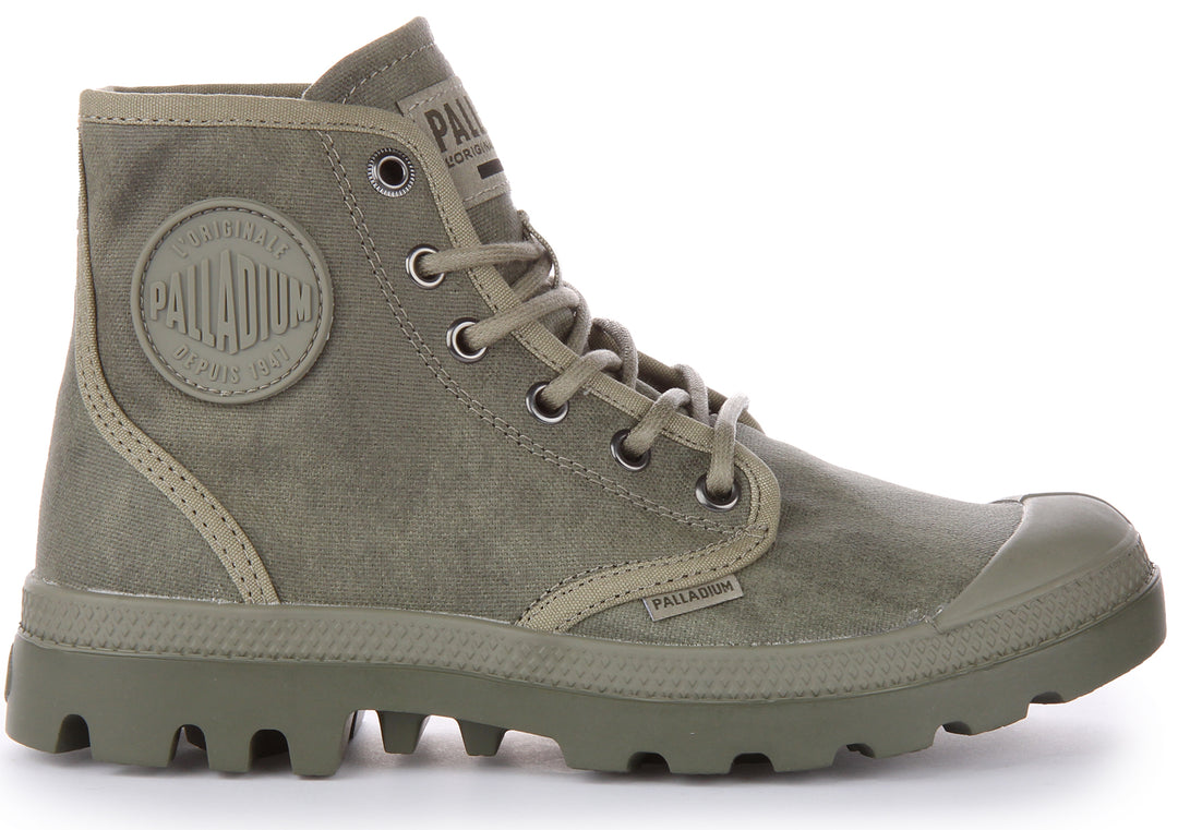 Palladium Pampa Hi Wax Bottines à lacets en toile cirée végane poure en gris