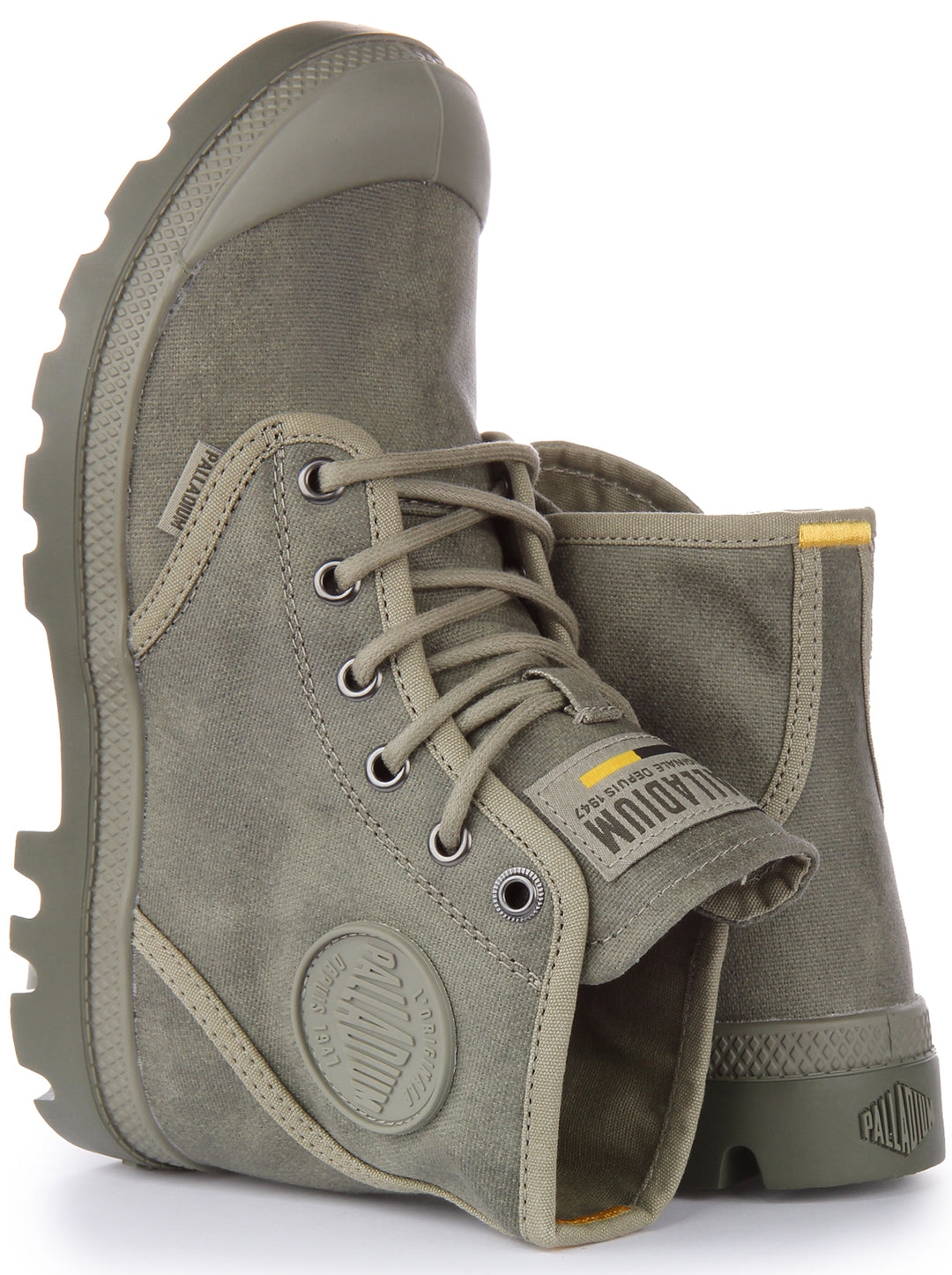 Palladium Pampa Hi Wax Stivaletto allacciato in tela cerata vegana da in grigio