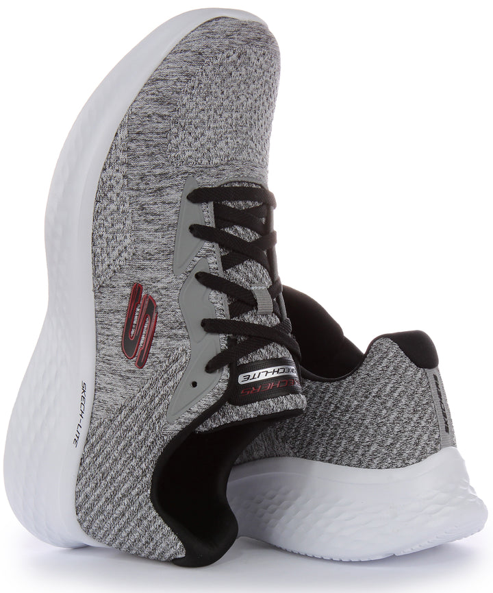 Skechers SkechLite ProFaregrove Zapatillas con cordones de malla para hombre en gris
