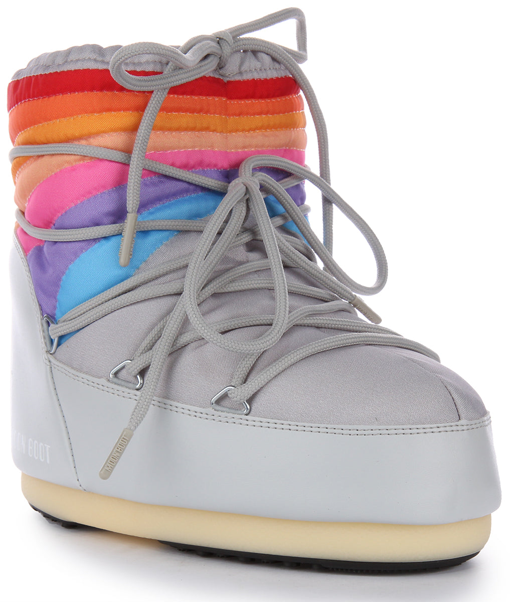 Moon Boot Icon Low Rainbow In Grey For Women