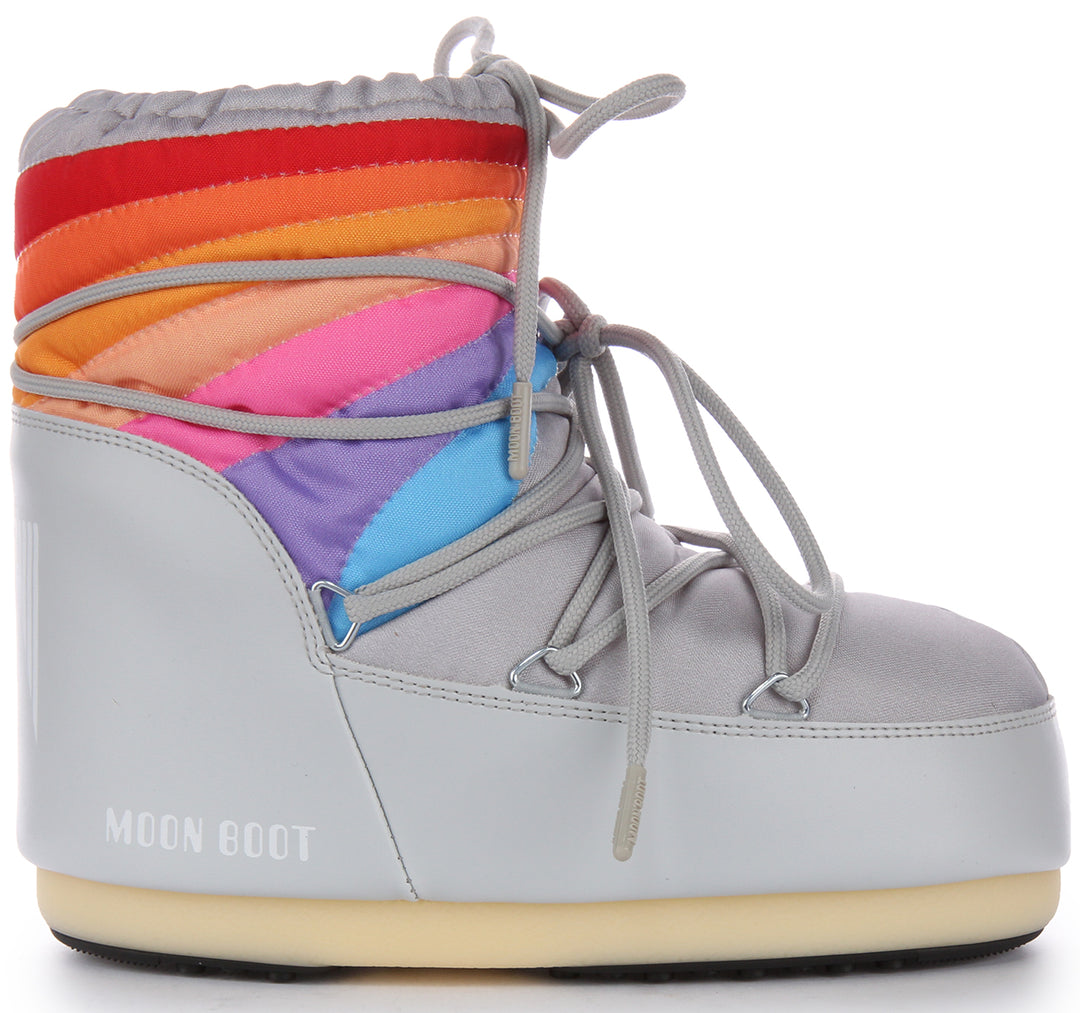 Moon Boot Icon Low Rainbow In Grey For Women