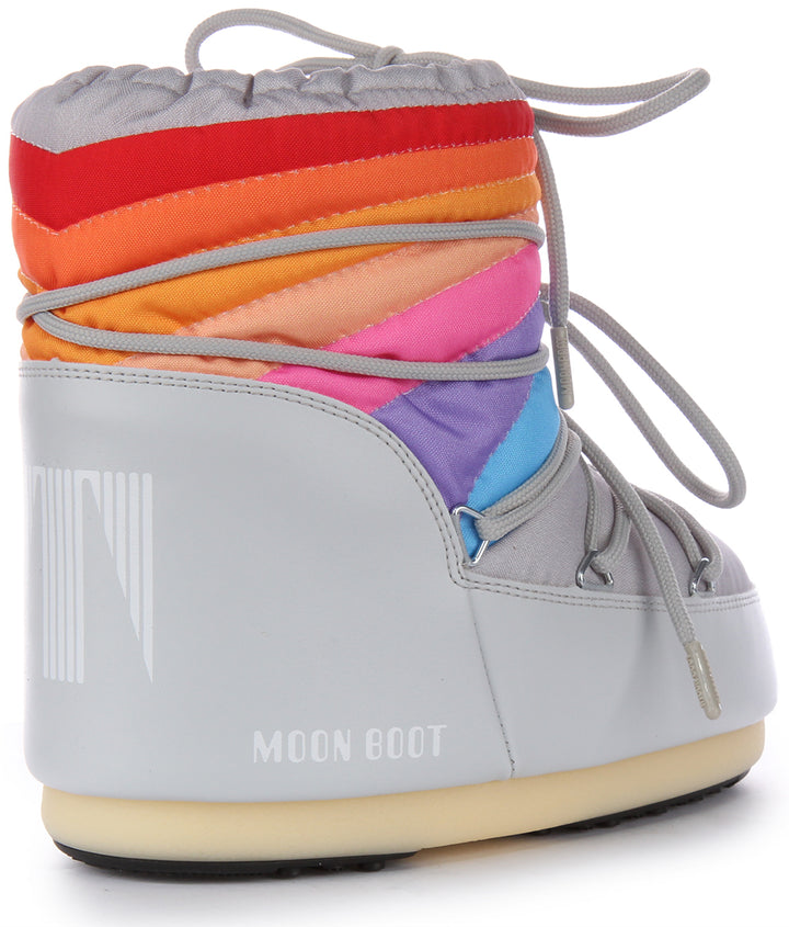 Moon Boot Icon Low Rainbow In Grey For Women