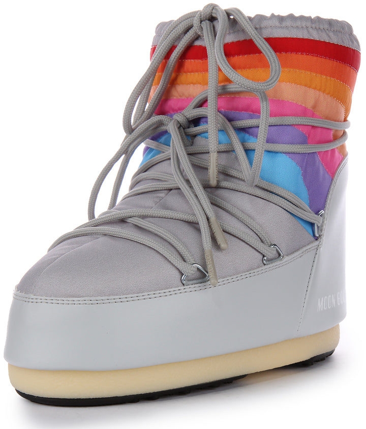 Moon Boot Icon Low Rainbow In Grey For Women