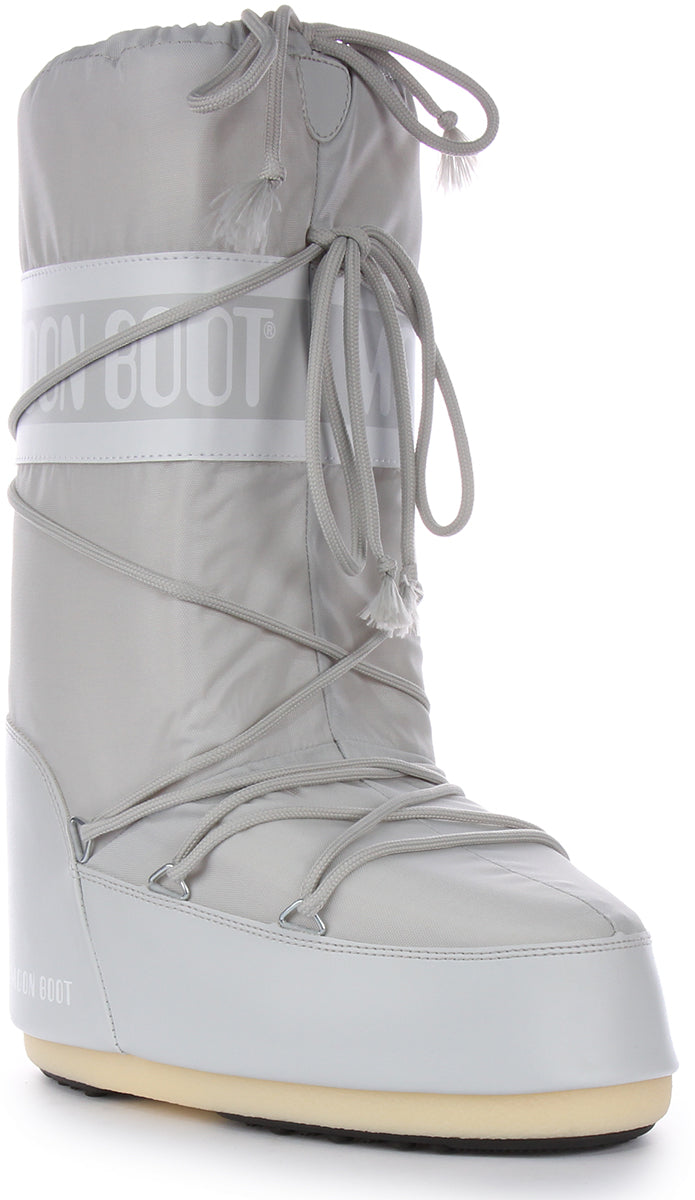 Moon Boot Icon Nylon In Grey For Women