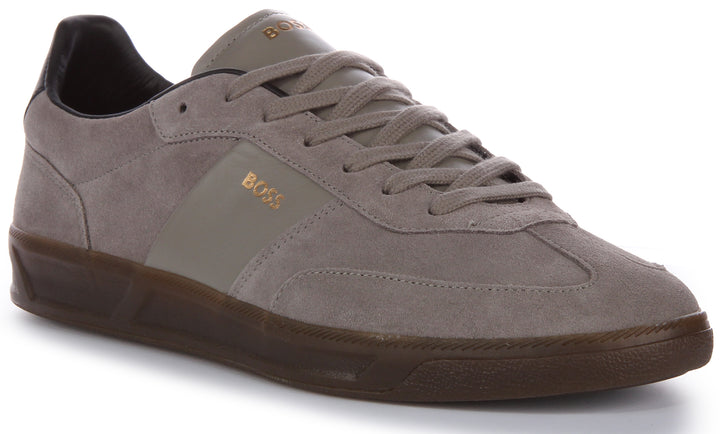 Boss BRANDON TENN SD Sneakers da uomo in suede grigio