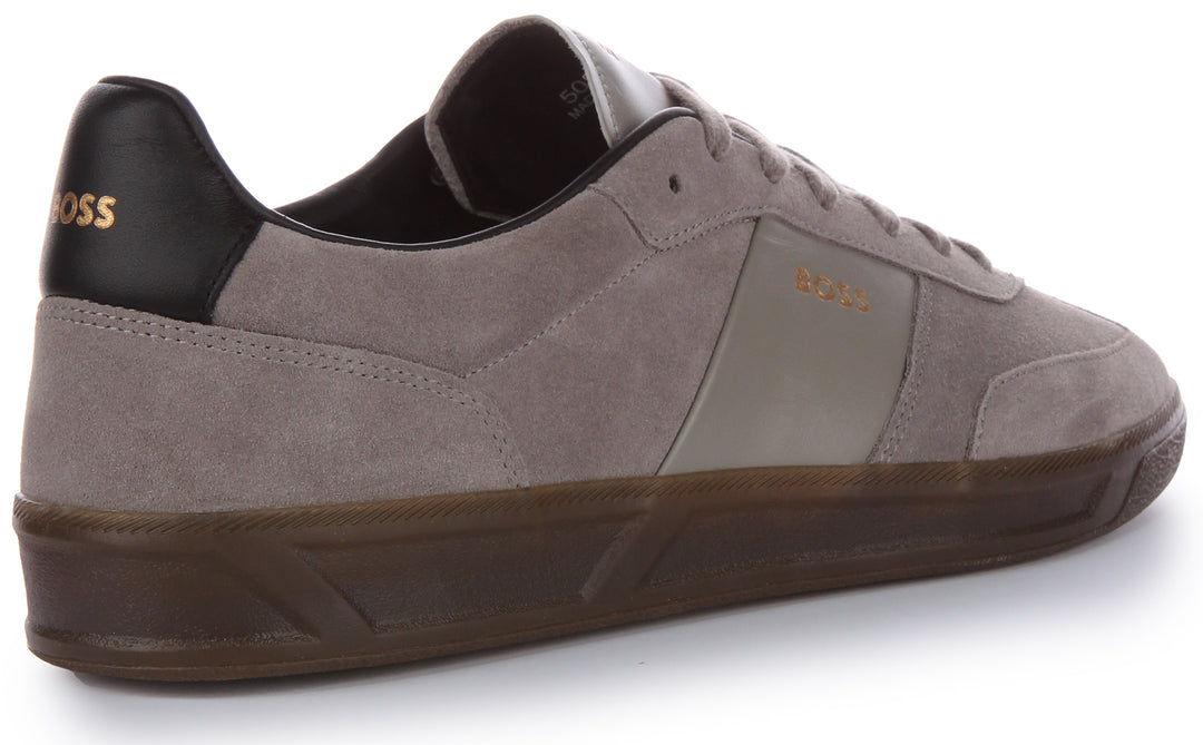 Boss BRANDON TENN SD Sneakers da uomo in suede grigio