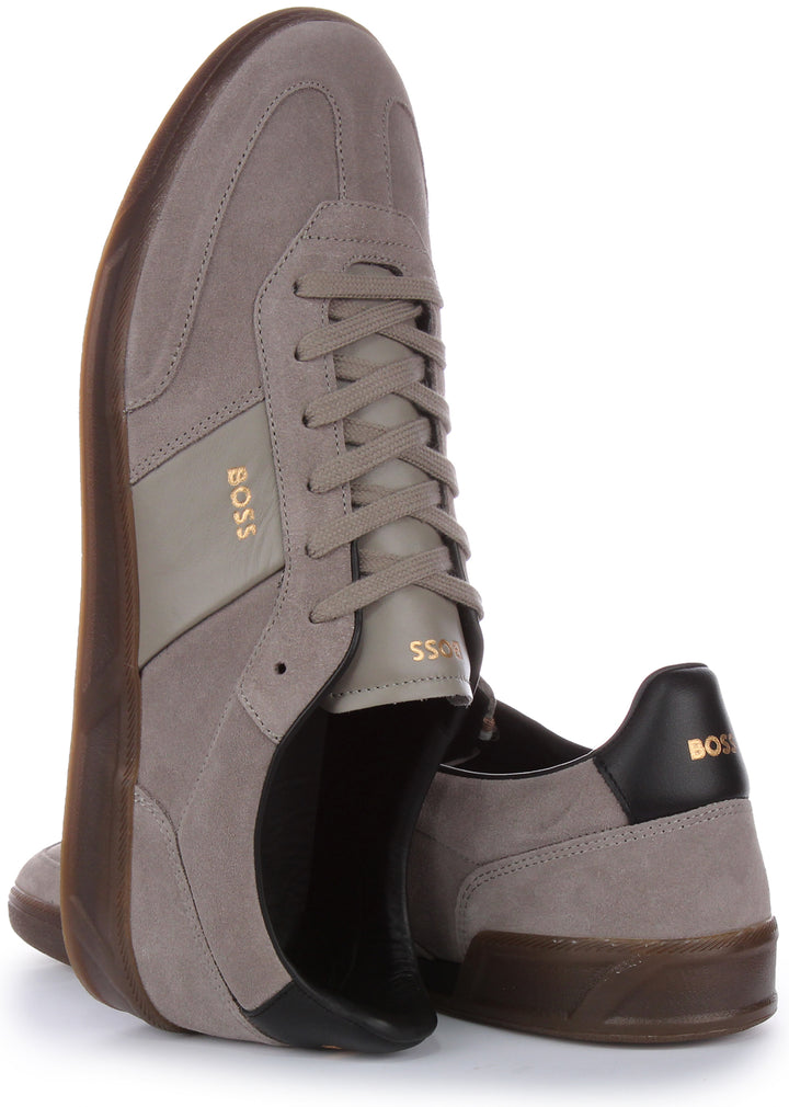 Boss BRANDON TENN SD Sneakers da uomo in suede grigio