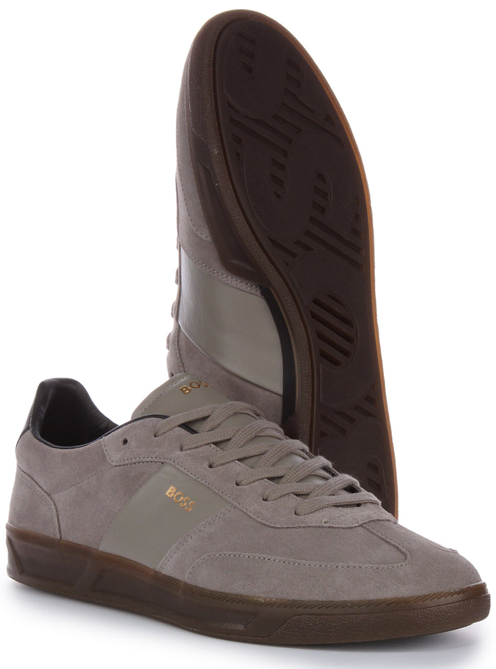 Boss BRANDON TENN SD Sneakers da uomo in suede grigio