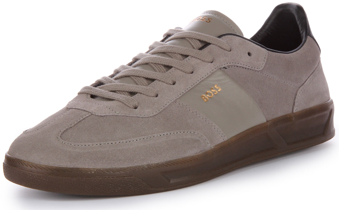 Boss BRANDON TENN SD Sneakers da uomo in suede grigio