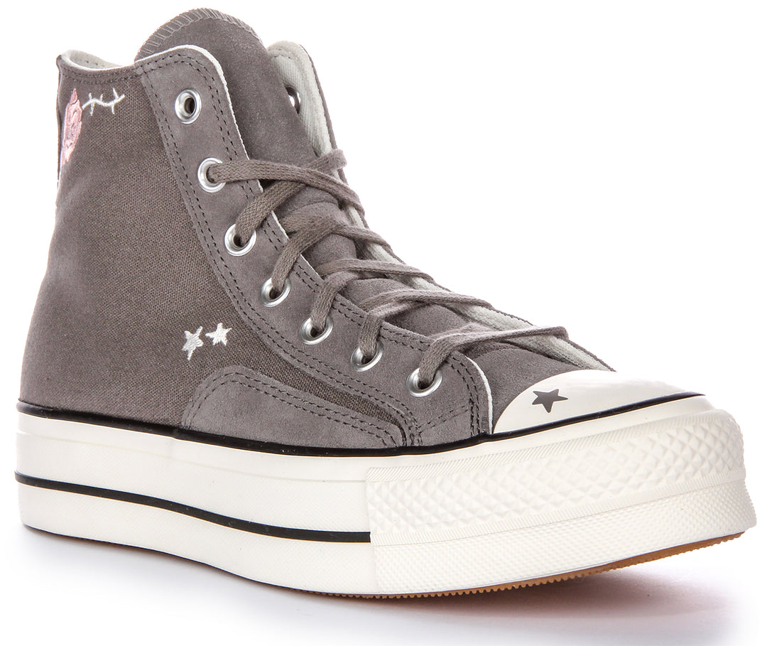 Converse All Star Lift Scribble A09165C In Grey For Women