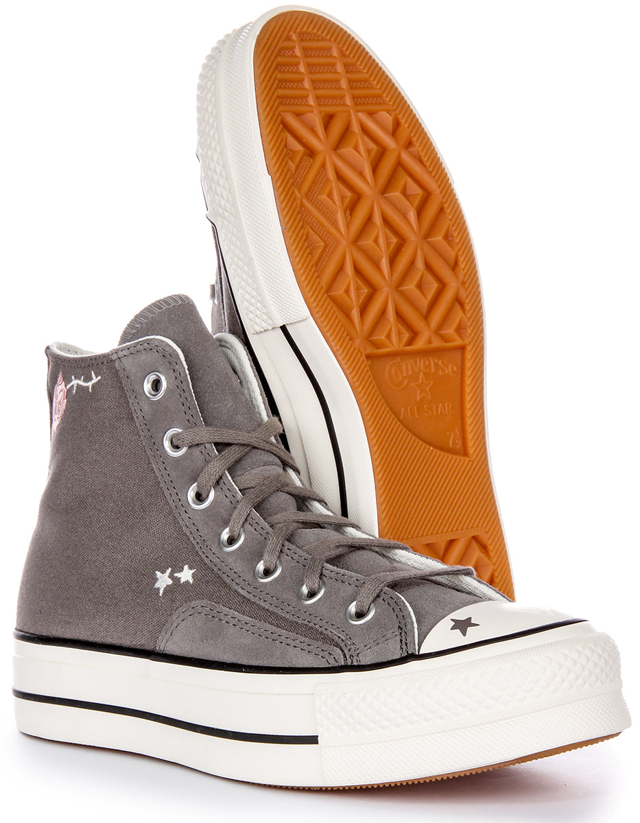 Converse All Star Lift Scribble A09165C In Grey For Women