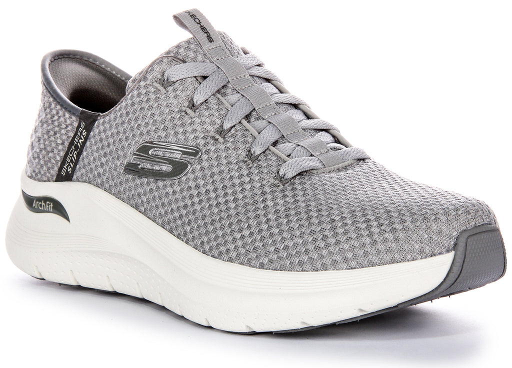 Skechers Arch Fit 2.0 L Upper VGN Wear Herren Mesh Sneaker in Grau